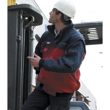 Red XL WorkGuard Pilot Jacket with Zip Sleeves – Heavy Duty