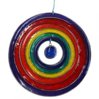 Saraswati Suncatcher Regenbogen-Kreis Fiberglas bunt 12cm