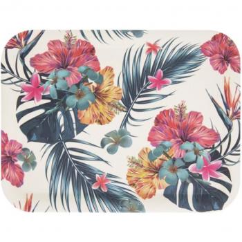 Plateau Multicolore 'Tropical' en Bambou