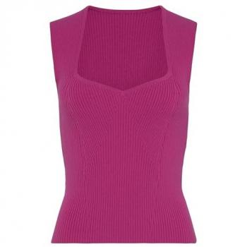 LASCANA Stricktop Damen Weiß mit breiten Trägern Gr. 32/34