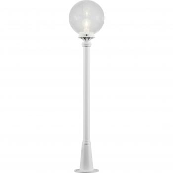 Outdoor Bollard Light with White Clear Glass Spherical Lampshade