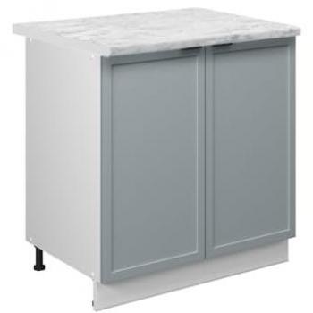 Vicco Mobile Lavello Cucina Blu‑Grigio Chiaro 80 cm con Ripiano PL Marmo
