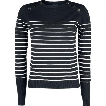 Voodoo Vixen Black Sea Crew Pulli – Damen, schwarz/weiß, XL