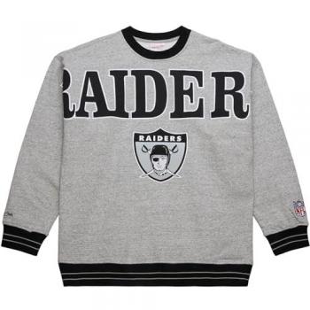 Satine Fleece Pullover für Herren – Oakland Raiders – Mitchell & Ness – XL – Grau