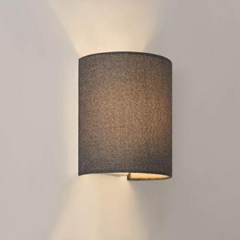 Applique Lux.pro Demi-Cercle Intérieure L'abat-jour Lin Gris 20x17,5x13 cm E27