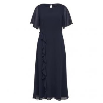 S.Oliver Midikleid mit Chiffon und verspielten Volants