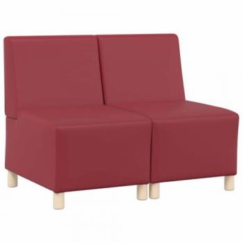 Sofa Modulare 2 pc Rosso Vino – VidaXL