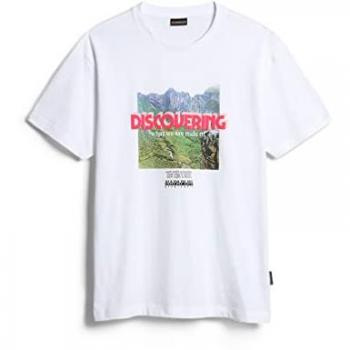 Camiseta de Hombre Napapijri Bolivar en Blanco y Verde
