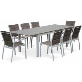 Outdoor Table Plus 8+2 In Alluminio e Bianco