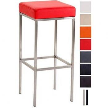 Edelstahl-Barstuhl Newark 85 – Sitzhöhe 85 cm, rot