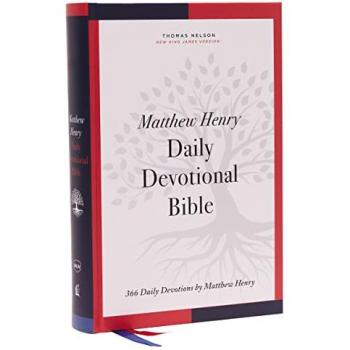 NKJV Matthew Henry Daily Devotional Bible Hardcover Red Letter Comfort Print by Thomas Nelson