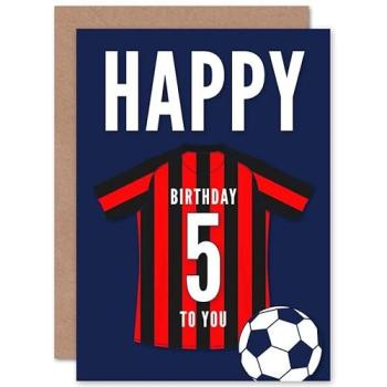 Football Fan 5th Birthday Celebration Card