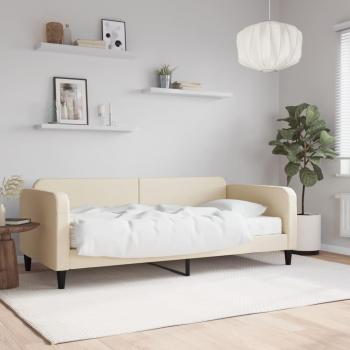 Lit de jour convertible en tissu crème 90x200 cm
