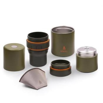Nest Deep Moss Pour‑Over Kit – VSSL Drip System with 2 Insulated Mugs