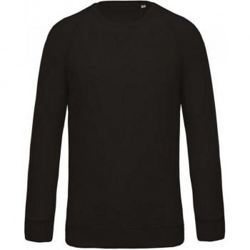 Kariban Herren-Raglan-Sweatshirt aus Bio-Baumwolle mit Rundhalsausschnitt in Rot