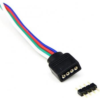 50Pcs LED Connector Adapter for 3528 5050 LED Strip Light 4Pin 5Pin Male Type