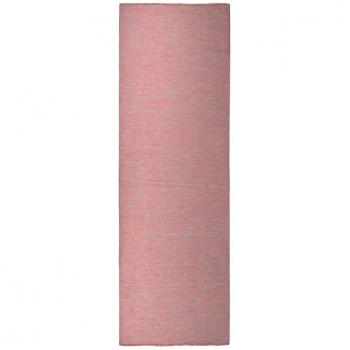Tapis de jardin rouge à tissage plat 80x250 cm,