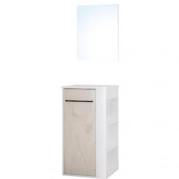 Ondee‑Zen Meuble Lave‑mains à Poser Nova – Version Droit – Blanc – Mélaminé – Miroir