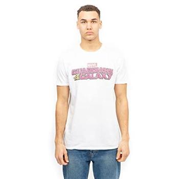 White Marvel Guardians of the Galaxy 2XL Text Logo Tee – Men's