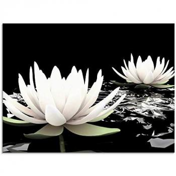 Glasbild ARTLAND »Lotusblumen Duo«