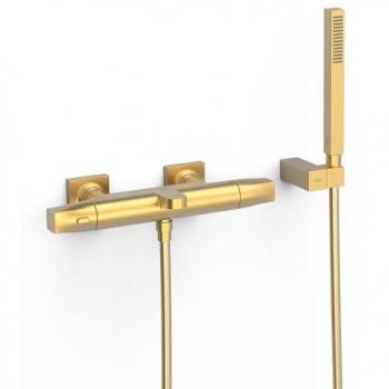 Système Douche Bain-Douche Thermostatique Or Mat 24K