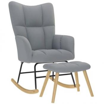 Salon Relax – Chaise à bascule avec repose-pied Gris Neige