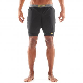 SKINS Dnamic Cuissard de Compression 2 en 1 Homme, Noir/Citron, FR