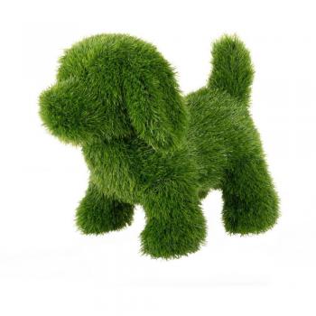 Cane decorativo in polipropilene con prato artificiale 30 x 50 x 48 cm
