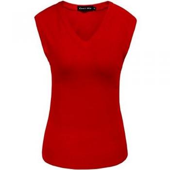 Camii Mia Gilet Femme Tricoté sans Manche Col V