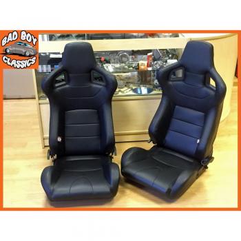 Coppia di sedute bici ergonomiche nere, modello sportivo, inclinazione regolabile, guide universali, BB6