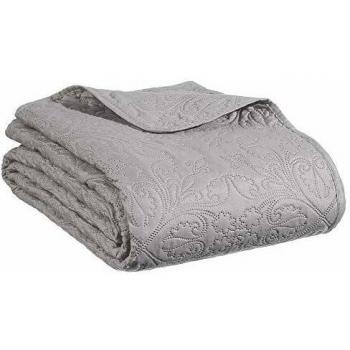CopriLetto Arabesque 260×240 cm Grigio Tortora con Doppia Stratificazione