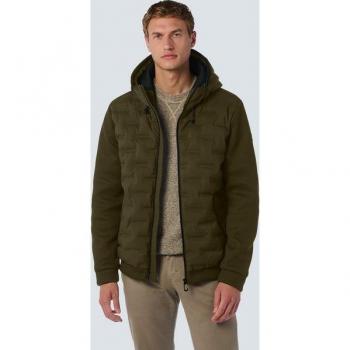 No Excess Korte Windjack met Gesealde Kap in Taupe