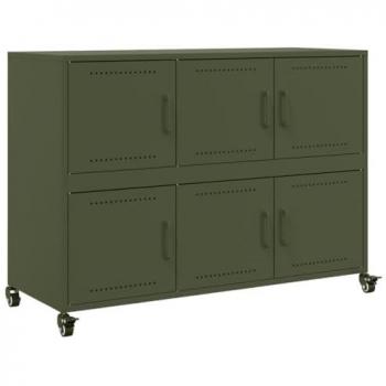 Buffet de salon vert olive 100,5x39x72 cm – acier