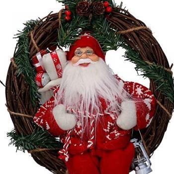Guirlande de Noël avec Père Noël en Tissu 35cm