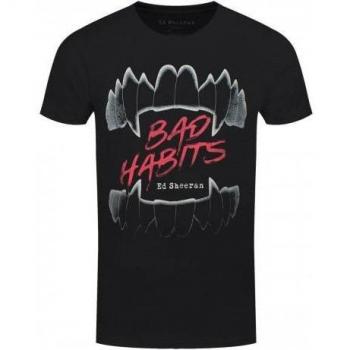 Chiffon T-shirt noir unisexe Bad Habits de l'artiste Ed Sheeran, L
