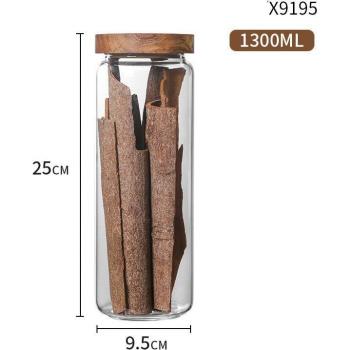 Versatile Glass Food Storage Bottles with Wooden Lids