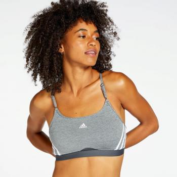 Adidas Aero 3 Stripes Bra Gris L Mujer