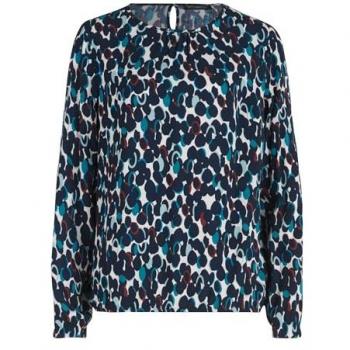 Schlupfbluse BETTY BARCLAY Betty Barclay Schlupfbluse langarm Gr. 46, blau (dunkelblau, petrol)
