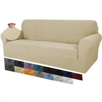 MAXIJIN Pet Friendly Sofa Slipcover Furniture Protector, Light Beige