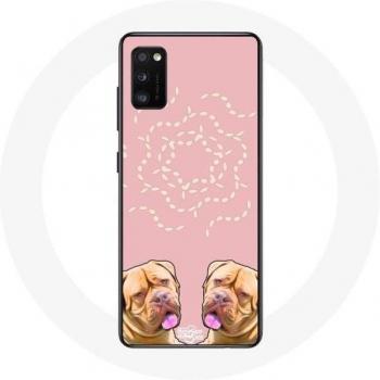 Estuche Protector Galaxy A41 con Ilustración Simétrica del Dogue de Bordeaux