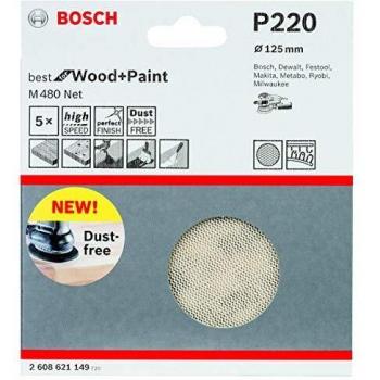 Hojas de lijado Bosch Professional M480, 150 mm, grano P80, 5 unidades