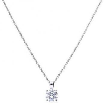 Sterling Silver 2ct Cubic Zirconia Solitaire Pendant