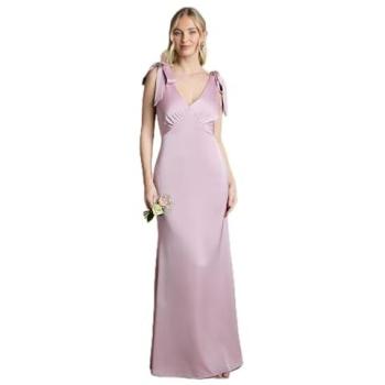 Honoured Dusty Rose Satin Maxi Dress with Tie Shoulders – Coast Women’s Edition