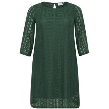 KAFFE Curve Jerseykleid Damen – Dunkelgrünes A‑Shape EU 46 / UK 18