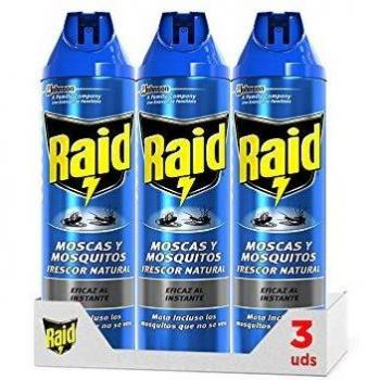 Insecticide en Spray Raid Mouches et Moustiques 600 ml