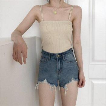 Top corto con tirantes dobles para mujer