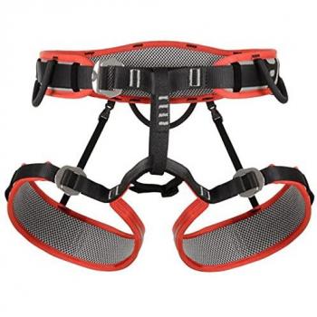 DMM Renegade Men's Rock Climbing Harness, Size Small, Red/Grey, Adjustable Leg Straps