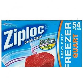 Ziploc Quart 54 Pesi – Freezer Heavy Duty 17,7 cm × 18,8 cm