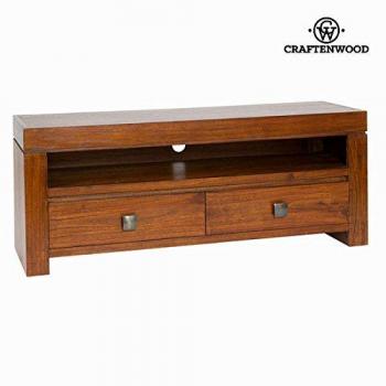 Mesa para Televisor con Diseño Natural y 2 Cajones de Nogal – Craften Wood