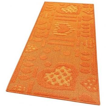 Tapis de Cuisine Lavable Coeurs 3D Orange 57x170 cm